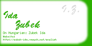 ida zubek business card